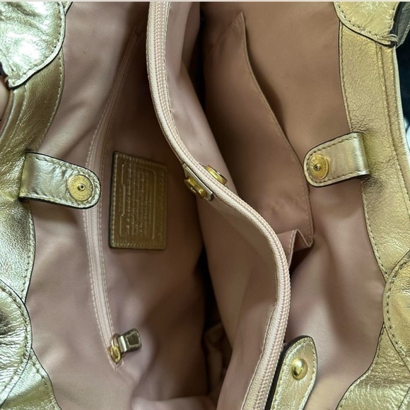 Coach Tan and Yellow Floral Tote - Picture 4 of 9